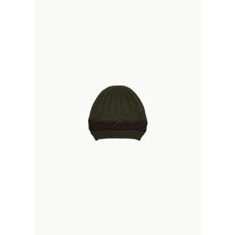 샵아모멘토 에드워드커밍 24FW STONER BEANIE, KHAKI/BURGUNDY