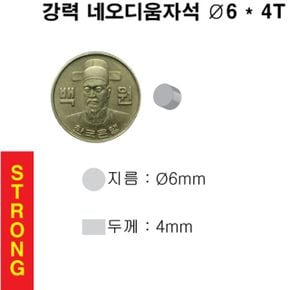 문구완구 초강력 네오디움 영구 원형 자석 6X4T 30개