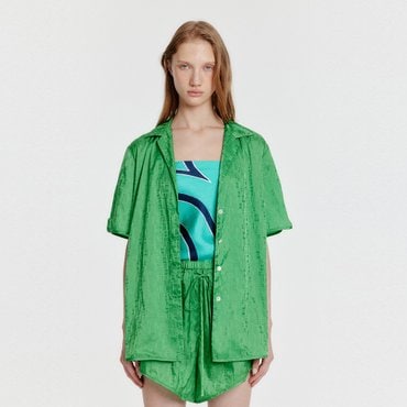 EENK YINDA Short Sleeve Jacquard Shirt - Green