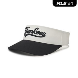 MLB [코리아공식] 바시티 베이직 컬시브 레터링 배색 썬캡 NY (Black)