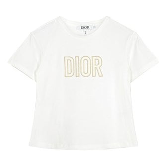 DIOR 디올 KIDS 24SS 아이보리 로고 티셔츠 2SBM13TEEN Y013