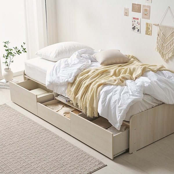 딥슬립 E0 무헤드 수납침대 프레임 미니싱글 900 (본넬매트포함 JM5102R) (착불)