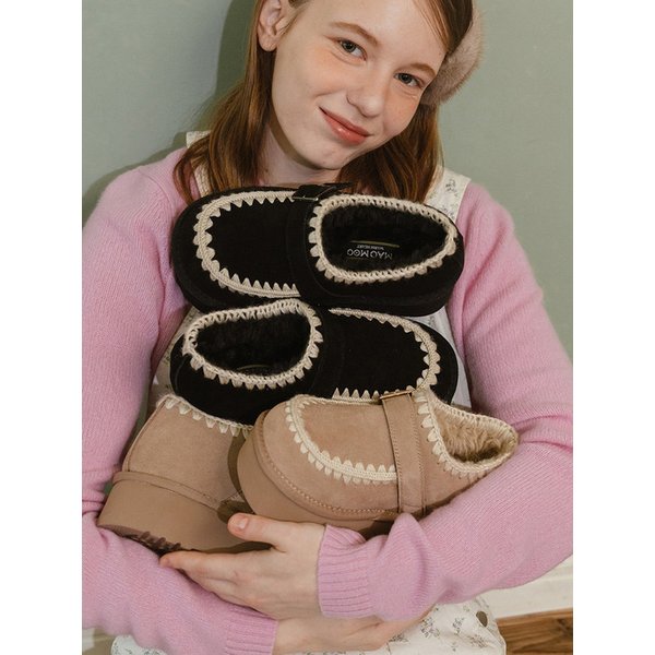 [재입고] Bbodeuk 뽀득 소가죽 방한슈즈_3color