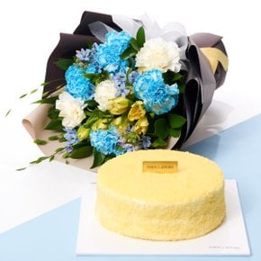 블루카네이션꽃다발 + 뚜레쥬르 고구마케익 꽃배송 선물