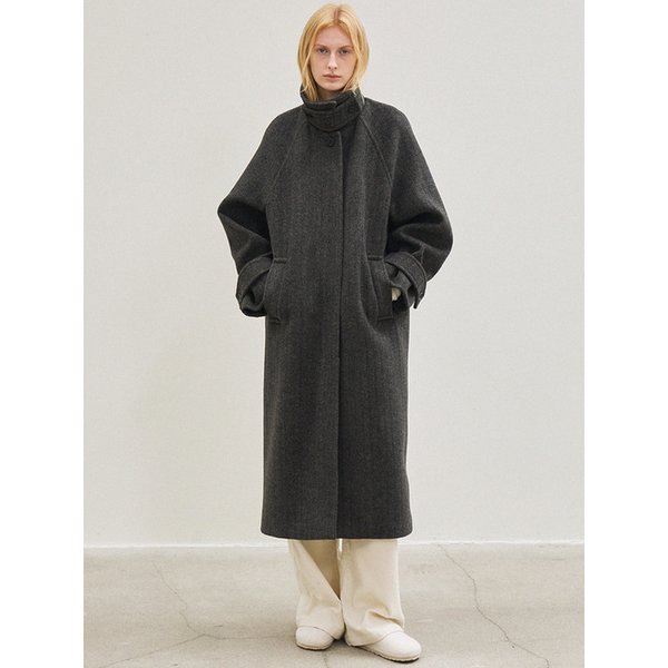 wool classic balmacaan coat (charcoal)