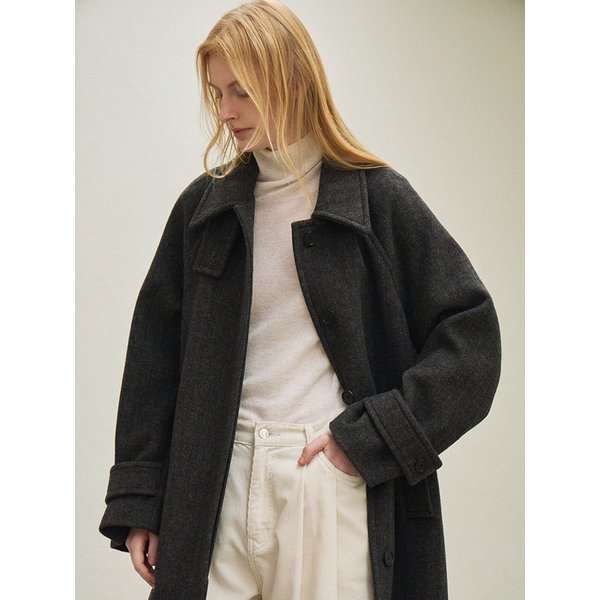 wool classic balmacaan coat (charcoal)