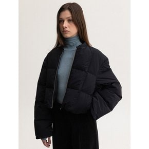 quilting down cropped jacket (black)