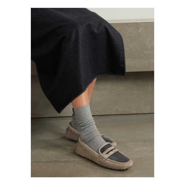 브루넬로쿠치넬리 비즈 장식 스웨이드 로퍼 베이지 1647597353814378