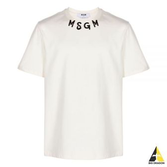 MSGM 엠에스지엠 24 브러쉬 스트LOAKE 로크 로고 반팔 티셔츠 (3640MM118 247002 02) 75775548