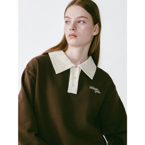 Collar Button Sweatshirt [Brown]