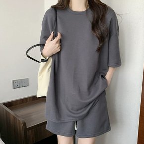 여성 2컬러 데일리 미니멀무드 반팔 셋업 LK-SS23