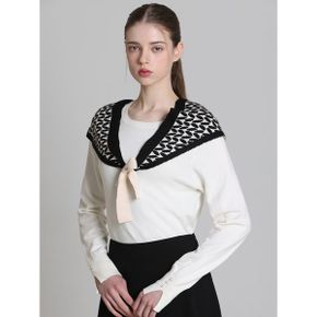 삼각끈 패턴 니트 머플러 택가격 49000원_P420510241
