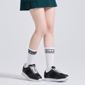유니 언발란스 컬러블록 쿠션 중목 양말 화이트