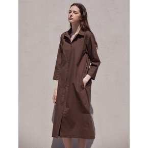 Belted shirt dress (brown)