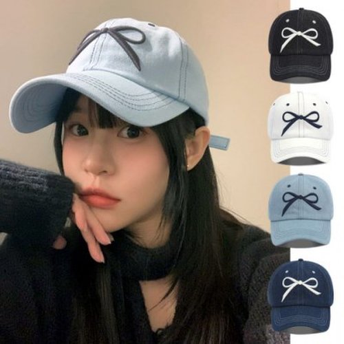 데님 3D리본 볼캡 ELM195