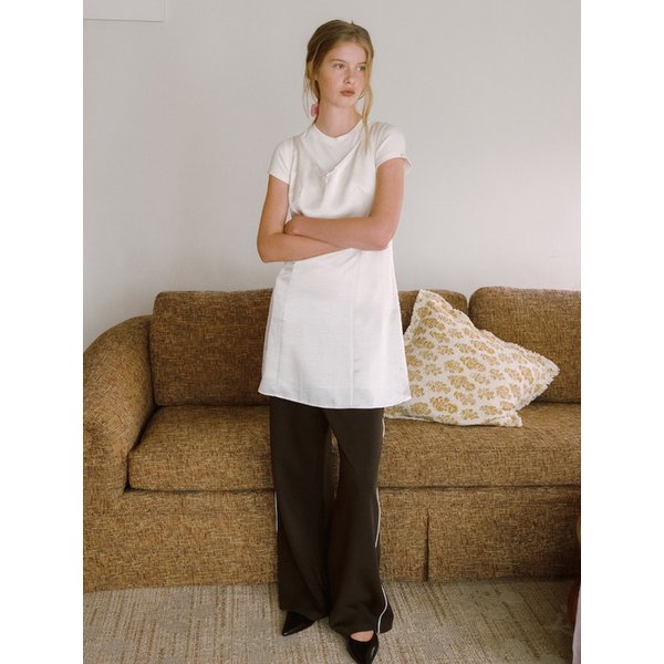 SATIN RIBBON MINI DRESS_IVORY