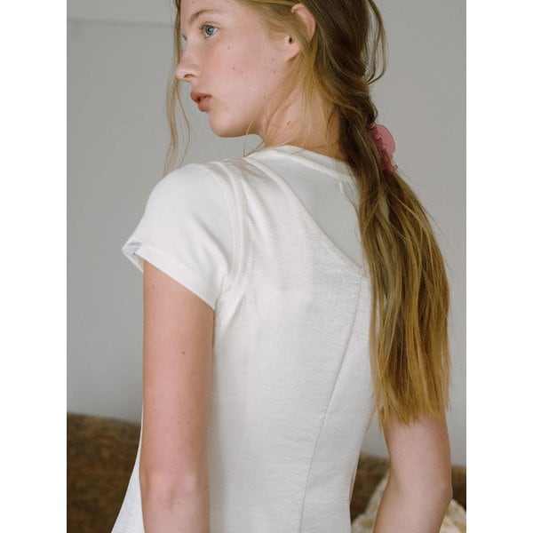 SATIN RIBBON MINI DRESS_IVORY