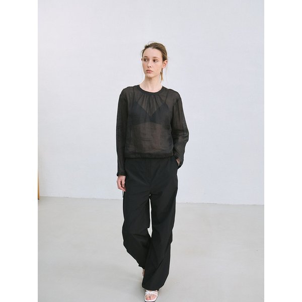 summer parachute pants (black)