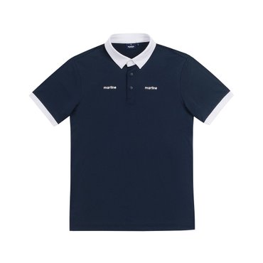 MARTINE GOLF [정상가 218000원]남성 라운드카라 반팔 티셔츠 네이비 (Z0C120349)