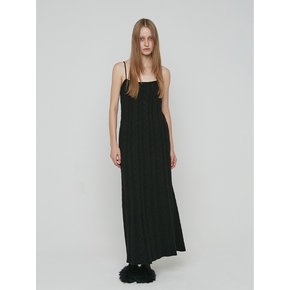 CABLE KNIT DRESS [BLACK]