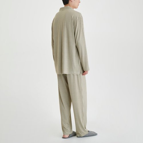 JAJU 남 코튼 스트레치 10부 파자마 세트(LIGHT KHAKI/LIGHT BLUE/NAVY/LIGHT NAVY/LIGHT GREY)