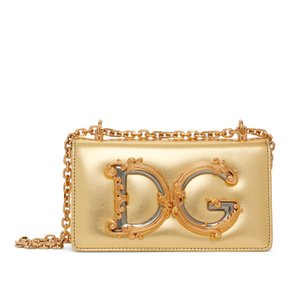 Dolce & Gabbana 골드 카프스킨 폰 파우치 BI1416 AW121 8S171 Oro Chiaro