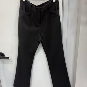 스판원단 뒤허리밴딩 부츠컷 팬츠 블랙