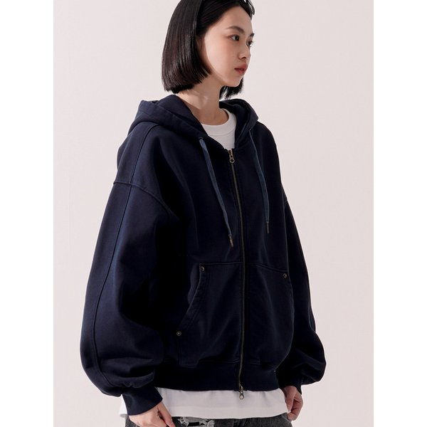 코퍼 피그먼트 크롭 후드집업 네이비 JYHD3570