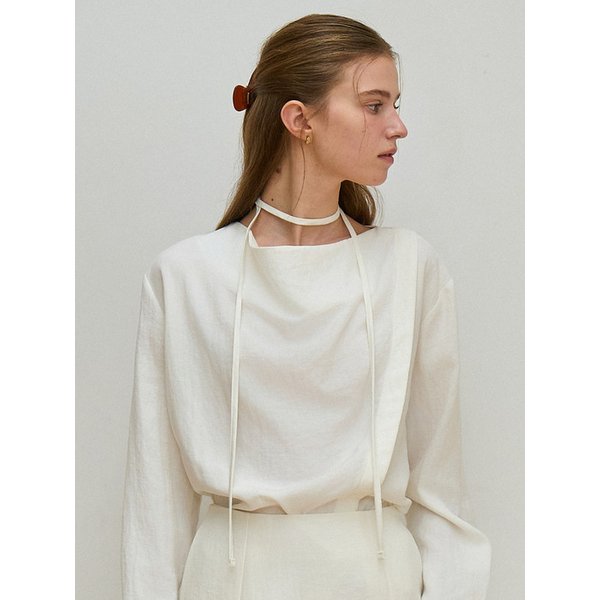 페탈 드레이프 블라우스 아이보리 J1936