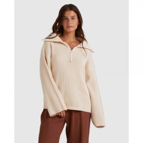 4375708 Billabong Zippy Long Sleeve Jumper For Women - WHITECAP