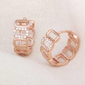 /익스트리모 LeoFold 원터치 링 귀걸이 14K 금침 rose gold cubic