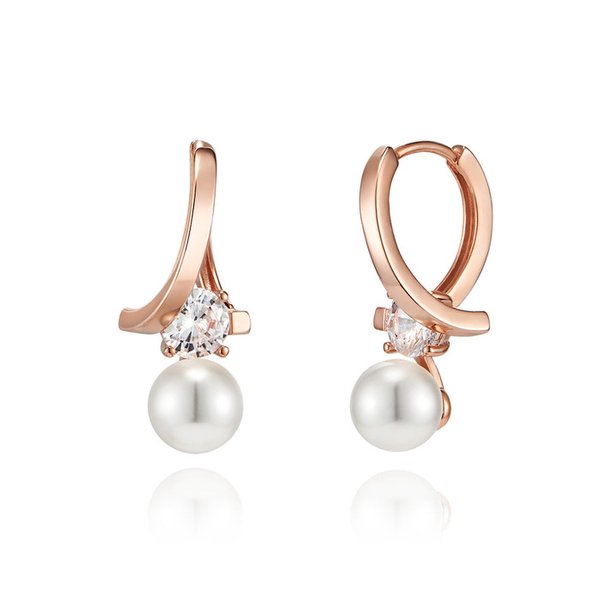 14K GF 웨이브 진주 원터치 귀걸이 ELGPEE430