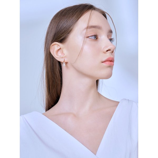 14K GF 웨이브 진주 원터치 귀걸이 ELGPEE430