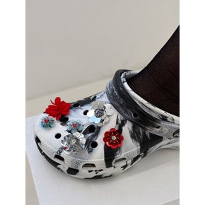 [SET] ultra red flower shoe charm 6piece 슈참, 지비츠
