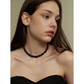 black silver chain choker necklace