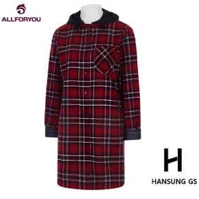 hooded long checkered blouse ALBLM8141