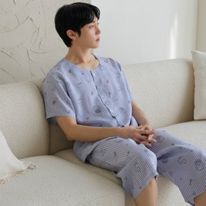 세이렌 남성 풍기인견 여름 반팔 수면 잠옷 세트 2206