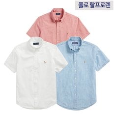 폴로 랄프 로렌 [미국정품발송]폴로 랄프로렌 맨즈 클래식핏 샴브레이 반팔셔츠