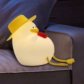 밀짚모자 오리 실리콘 무드등