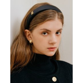 블랙 LK 새틴 볼륨 헤어밴드 / BLACK LK SATIN VOLUME HAIRBAND