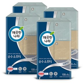 순수 소프티 미용티슈 100매 6입 4팩