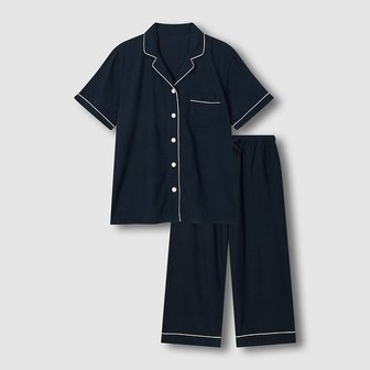 JAJU 여 코튼 레이온 시어서커 7부 파자마 세트 J216201043056