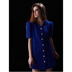 BLUE TWEED DRESS