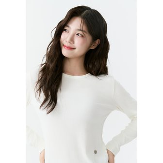  [25FW] 여성) 골지 베이직 라운드넥 슬림 긴팔 티셔츠 AP3WTL555-IV