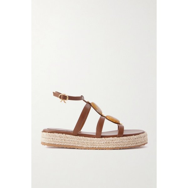 스톤 장식 가죽 플랫폼 샌들 46376663162952565