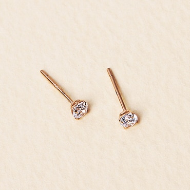로이드 5K 라운드 큐빅 3MM 귀걸이 LPHO1A03H