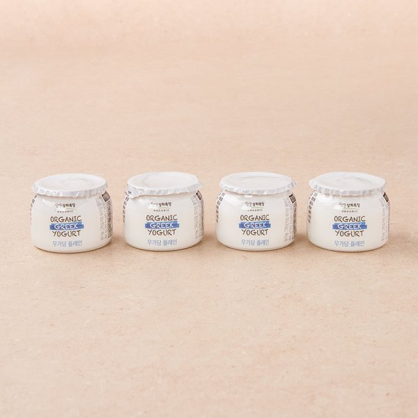 상하목장 유기농 그릭요거트 무가당 플레인80g*4