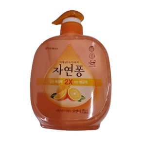 자연퐁 490ml 용기 오렌지 주방 세제 기름 설거지 (WEA8143)