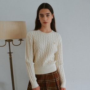 COLOR LINE CABLE KNIT IVORY