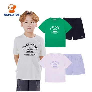 네파키즈 땀흡수 통기성 활동성 좋은  기능성  반소매티셔츠+5부팬츠